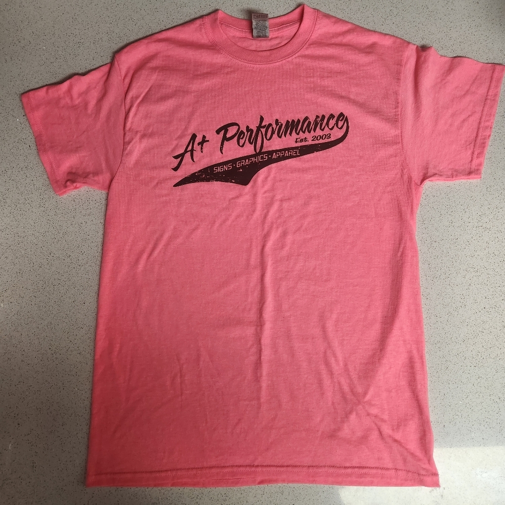 Gildan NWOT Neon Pink "A+ Performance" Graphic Tshirt.